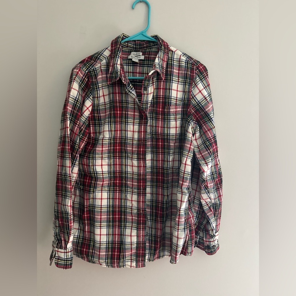 L.L.Bean slightly fit Scotch Plaid flannel shirt  multicolor size L